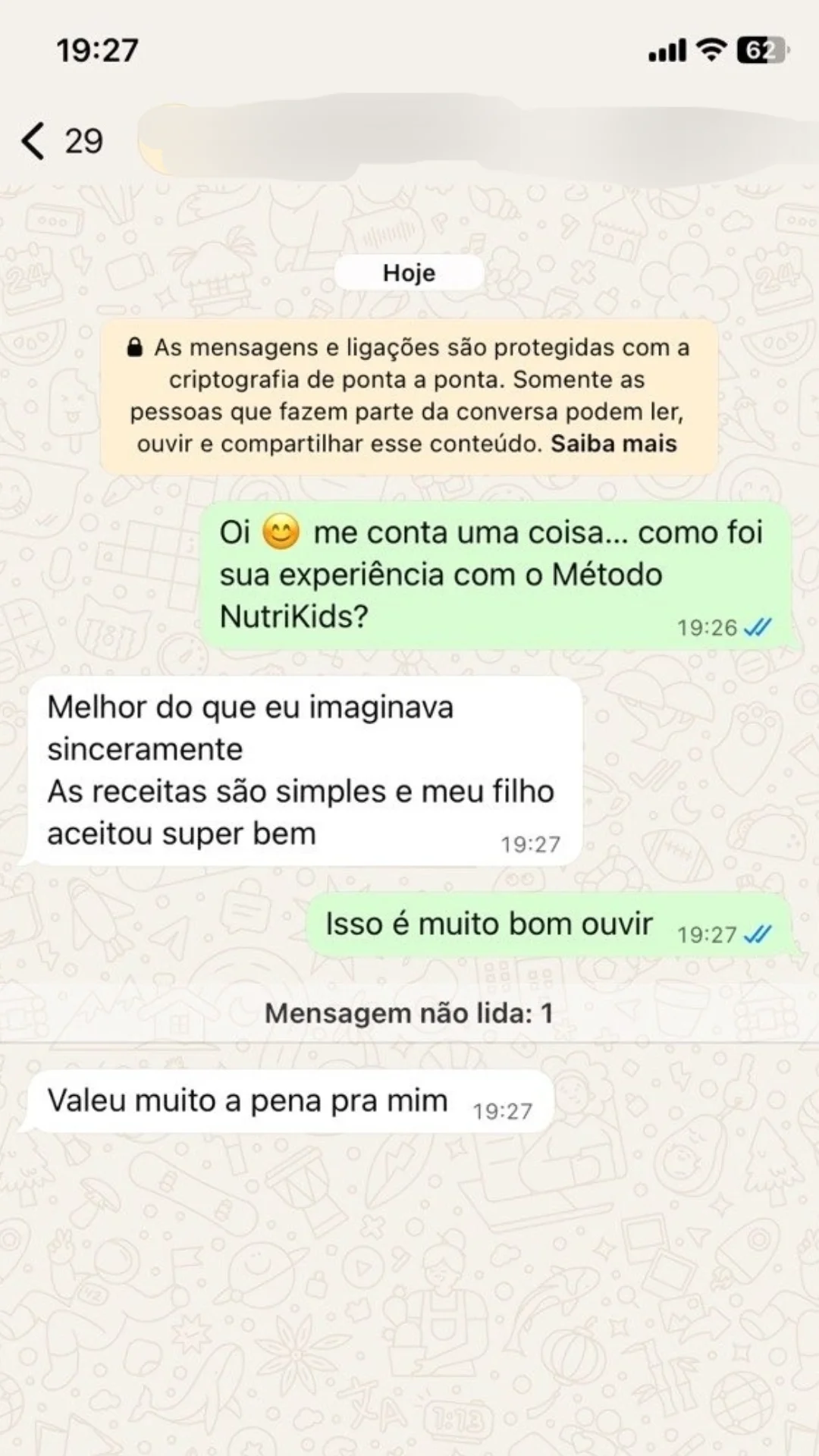 Depoimento real de mãe aprovando as receitas