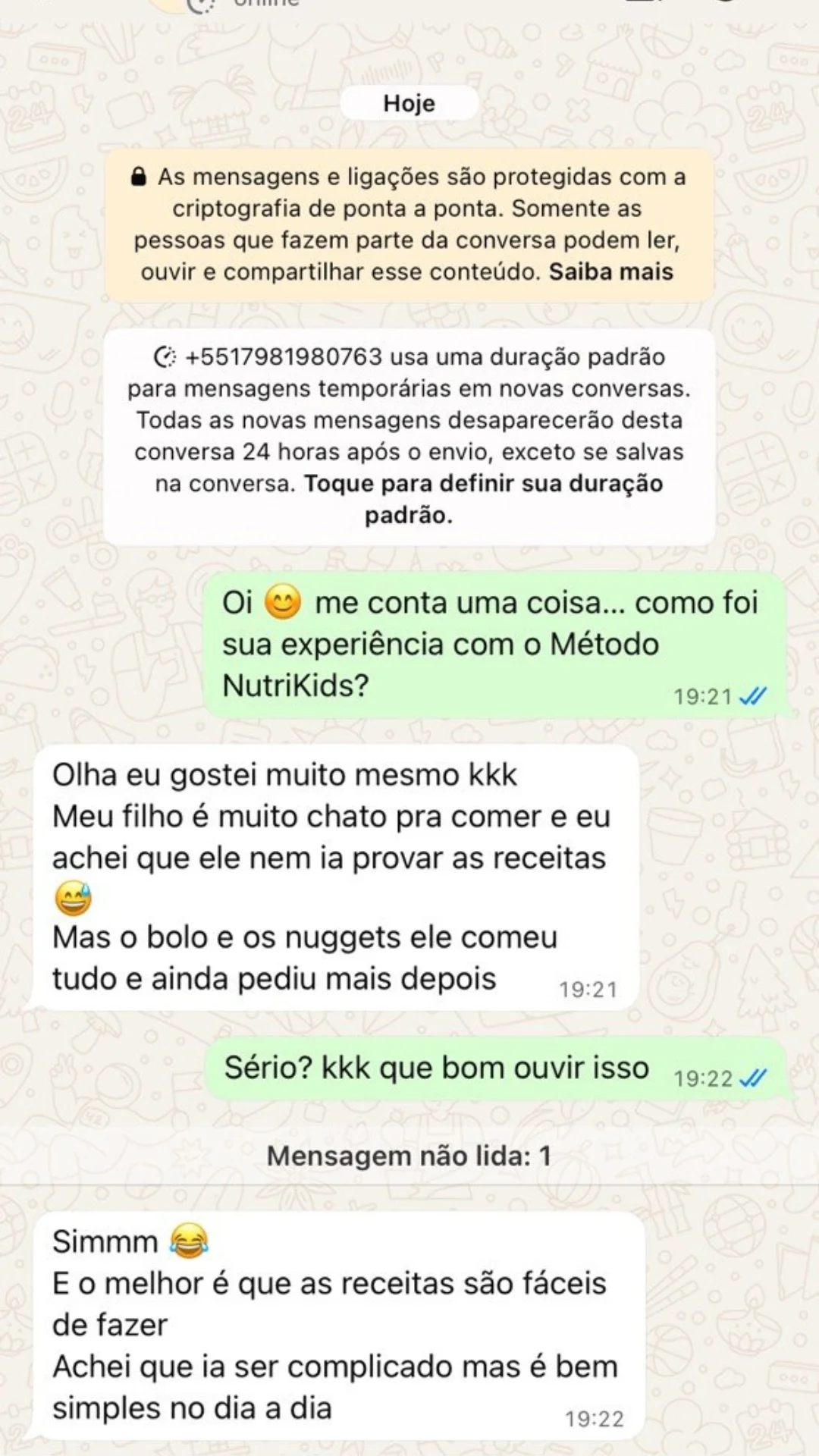 Feedback de sucesso com seletividade alimentar
