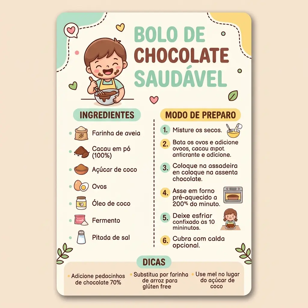 Bolo de Chocolate Saudável