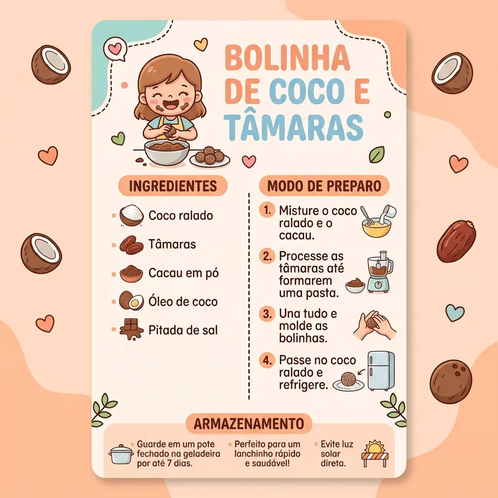Bolinha de Coco e Tâmaras